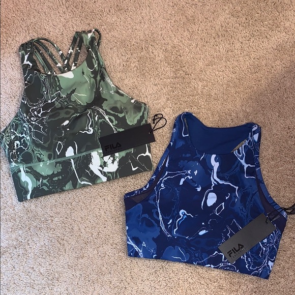 Fila Other - NWT Fila Green and Blue Marble Sports Bras Small